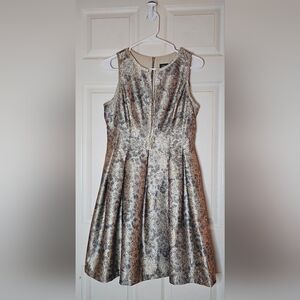 Vince Camuto Metallic Jacquard Fit & Flare Cocktail Dress - Size 6